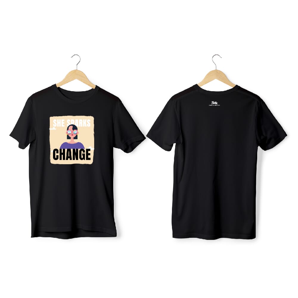 Greys & Blues Grace Pima Round Neck T-Shirt-Black